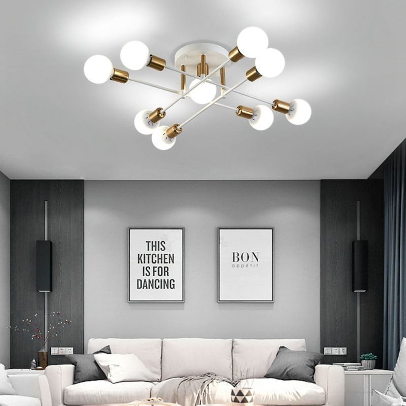 Simple Magic Beans Flush Mount Crossed Ceiling Light