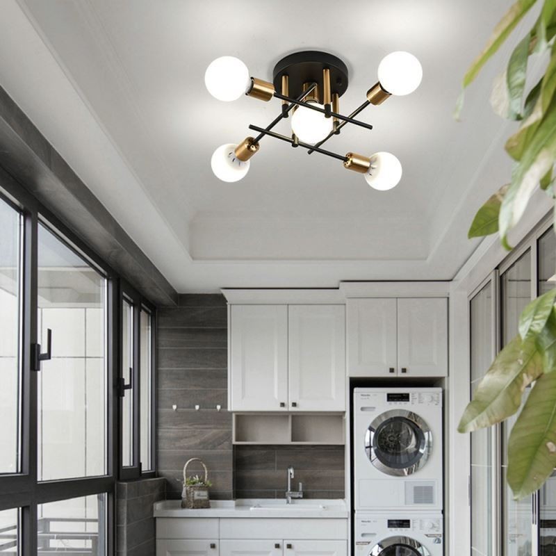 Simple Magic Beans Flush Mount Crossed Ceiling Light
