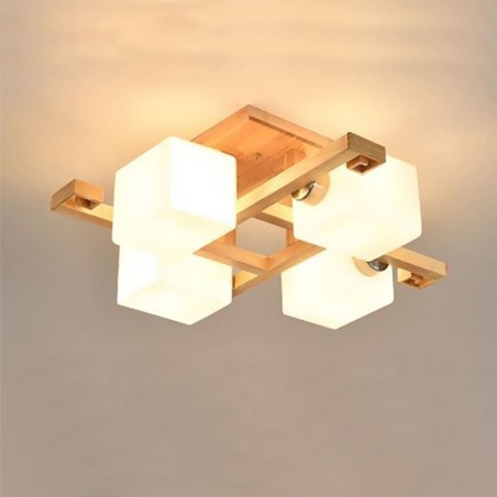 Nordic Flush Mount Ceiling Light Creative Warm Solid Wood Light