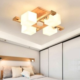 Nordic Flush Mount Ceiling Light Creative Warm Solid Wood Light