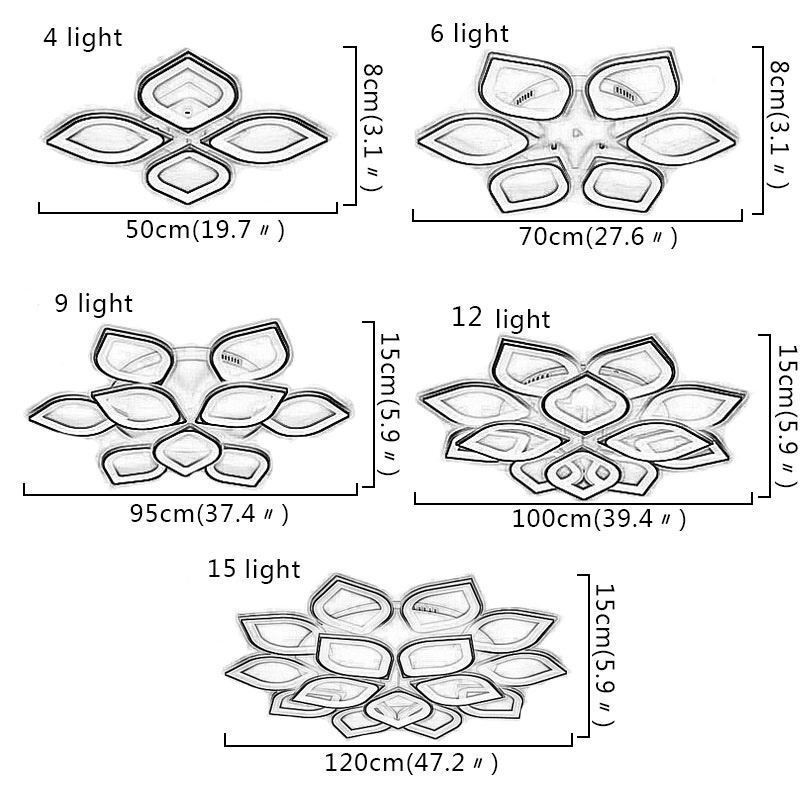 Modern Simple Flush Mount Acrylic Petal Ceiling Light