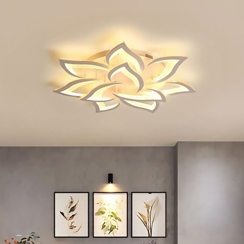 Modern Simple Flush Mount Acrylic Sunflower Shaped Ceiling Light