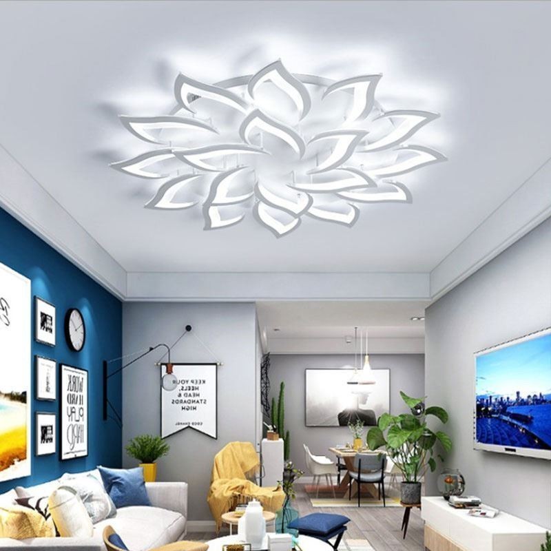 Modern Simple Flush Mount Acrylic Sunflower Shaped Ceiling Light