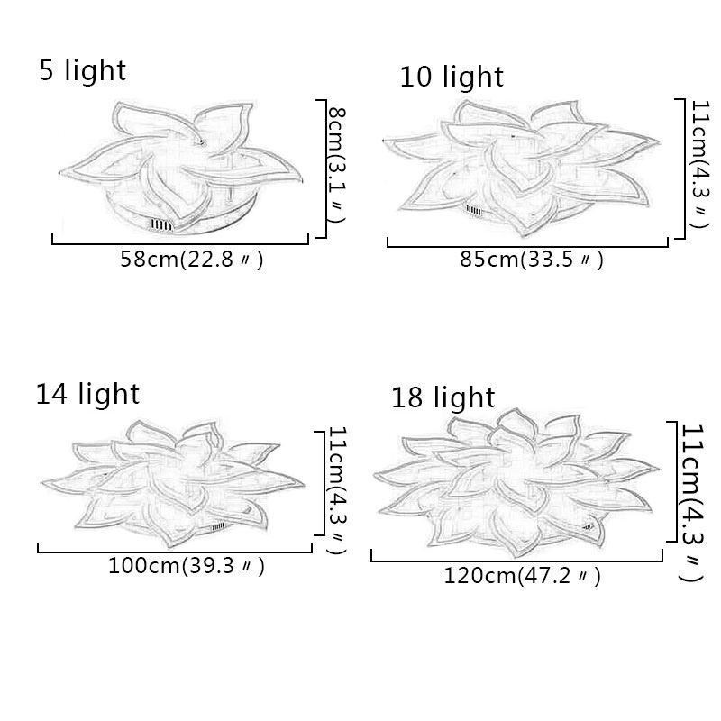 Modern Simple Flush Mount Acrylic Sunflower Shaped Ceiling Light