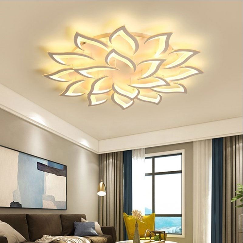 Modern Simple Flush Mount Acrylic Sunflower Shaped Ceiling Light