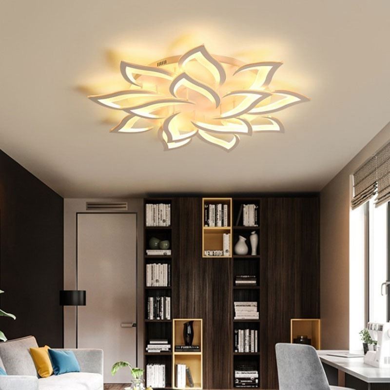 Modern Simple Flush Mount Acrylic Sunflower Shaped Ceiling Light