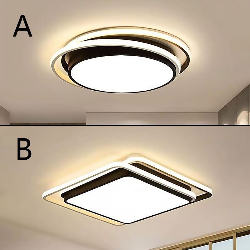 Modern Simple Flush Mount Geometric Ceiling Light Square Frame Lamp Light