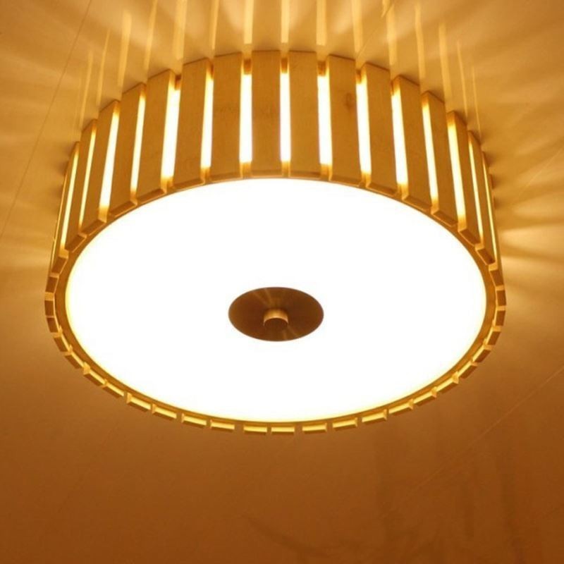 Large Bamboo Flush Mount Chinese Creative Ceiling Light Kid's Lighting