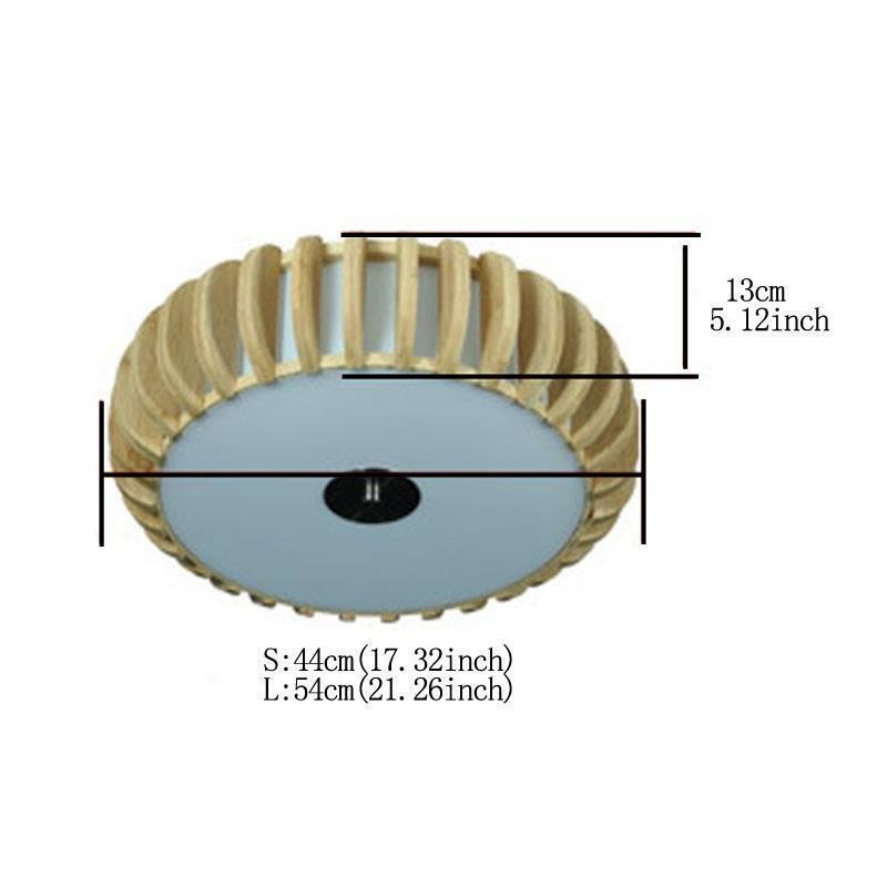 Rural Bamboo Flush Mount Pumpkin Shape Ceiling Lighting