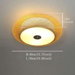 Modern Bamboo Flush Mount Chinese Woven Ceiling Lighting