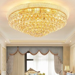 European Flush Mount Light Luxury Crystal Ceiling Light