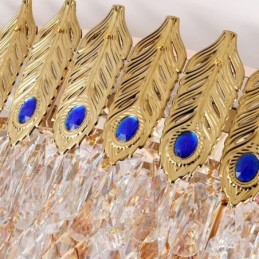 Crystal Flush Mount Round Electroplated Phoenix Tail Gold Luxury Decrative Ceiling Light