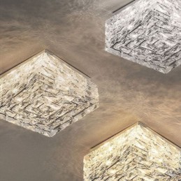 Crystal Ceiling Light Flush Mount Three Color Dimmable