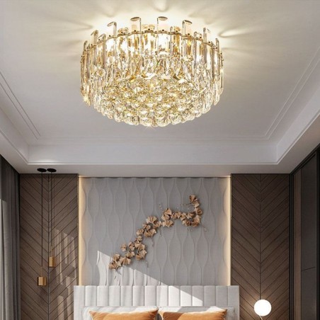 Luxury Crystal Flush Mount Round Crystal Decoration Ceiling Light