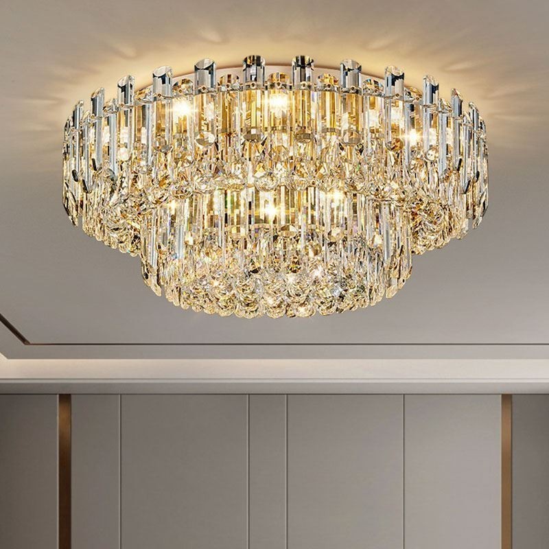 Luxury Crystal Flush Mount Round Crystal Decoration Ceiling Light