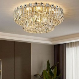Luxury Crystal Flush Mount Round Crystal Decoration Ceiling Light