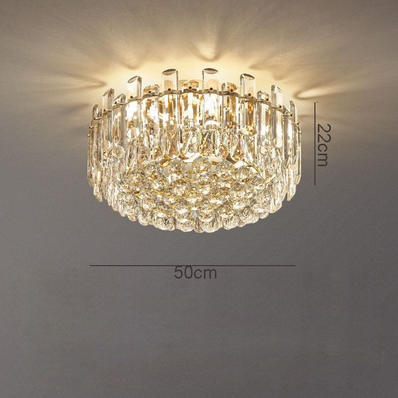Luxury Crystal Flush Mount Round Crystal Decoration Ceiling Light