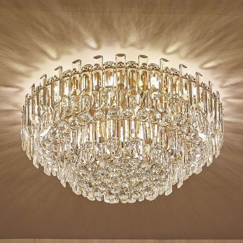 Luxury Crystal Flush Mount Round Crystal Decoration Ceiling Light