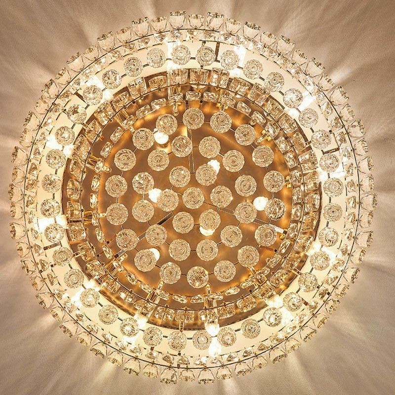 Luxury Crystal Flush Mount Round Crystal Decoration Ceiling Light