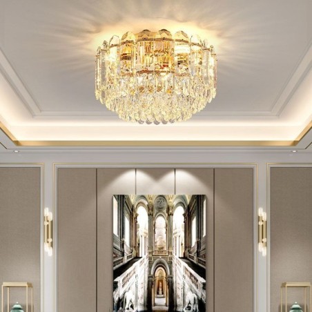 Crystal Flush Mount Round Crystal Decoration Ceiling Lighting Fixtures