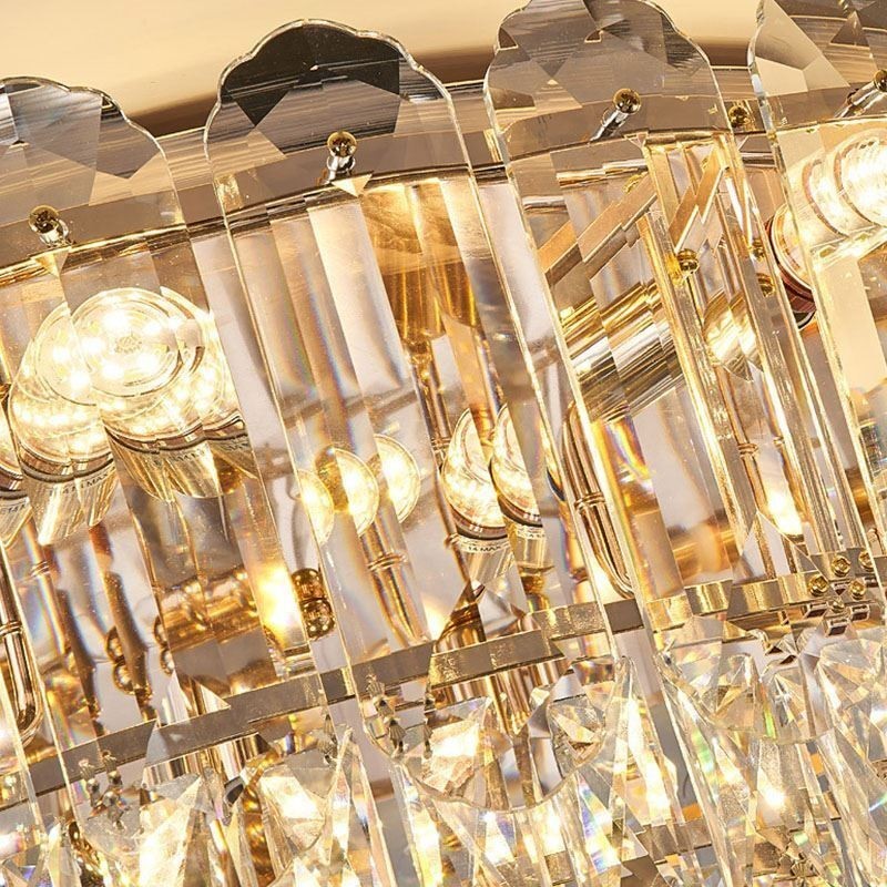 Crystal Flush Mount Round Crystal Decoration Ceiling Lighting Fixtures