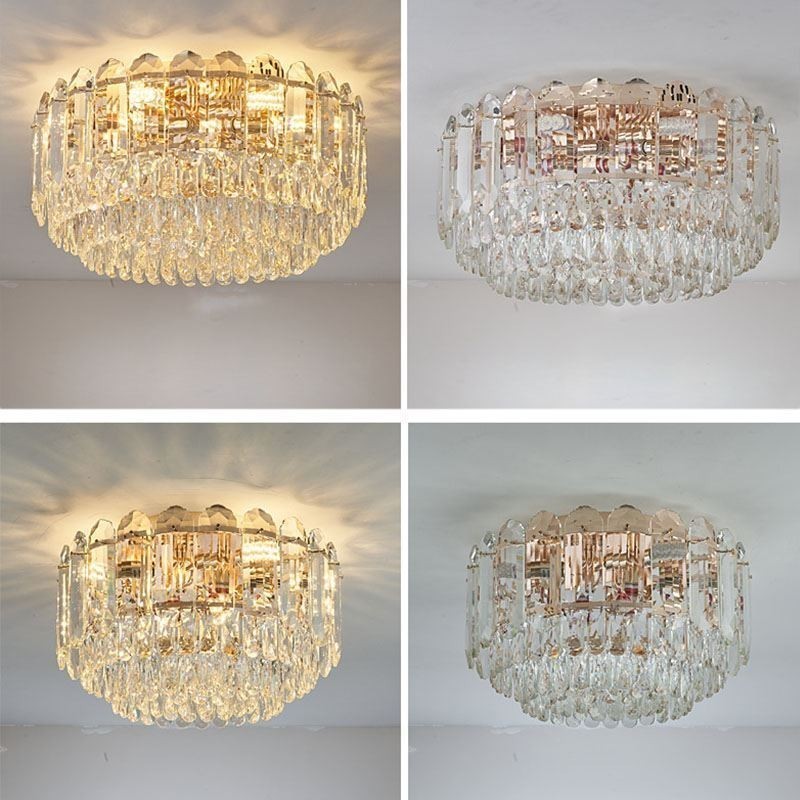 Crystal Flush Mount Round Crystal Decoration Ceiling Lighting Fixtures
