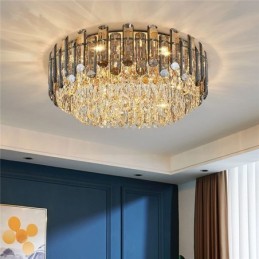 Crystal Ceiling Light Simple Modern Round Flush Mount Decorative Light