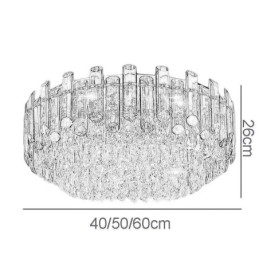 Crystal Ceiling Light Simple Modern Round Flush Mount Decorative Light