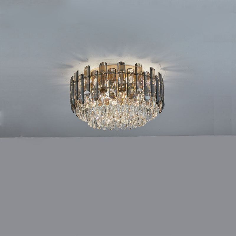 Crystal Ceiling Light Simple Modern Round Flush Mount Decorative Light