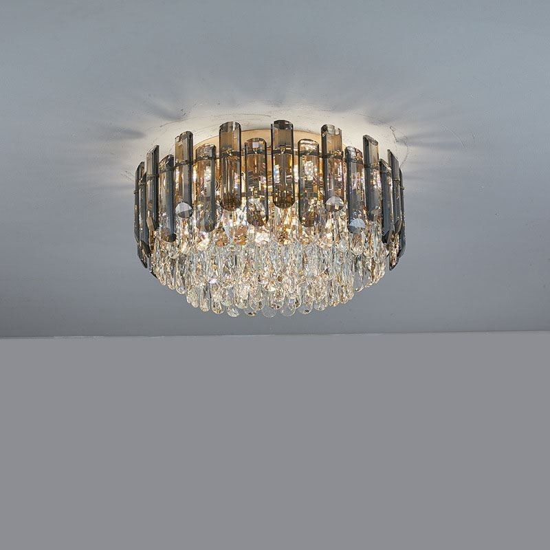Crystal Ceiling Light Simple Modern Round Flush Mount Decorative Light