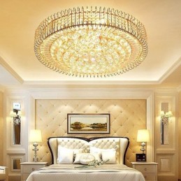 European Style Flush Mount Round Crystal Ceiling Light