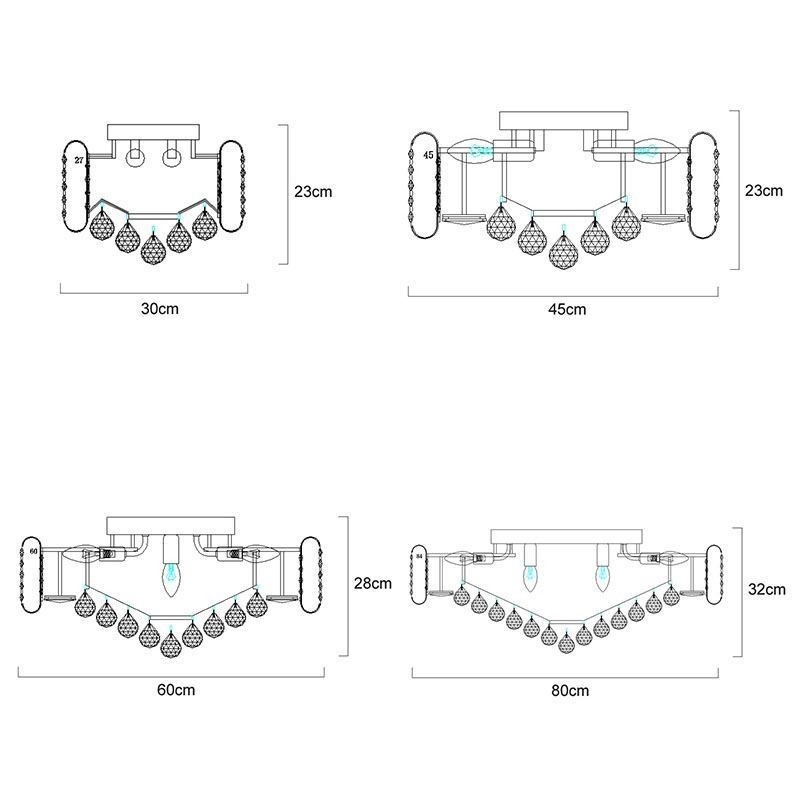 European Style Flush Mount Round Crystal Ceiling Light