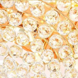 European Style Flush Mount Round Crystal Ceiling Light