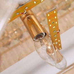 European Style Flush Mount Round Crystal Ceiling Light