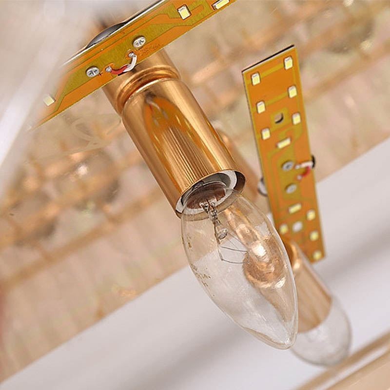 European Style Flush Mount Round Crystal Ceiling Light