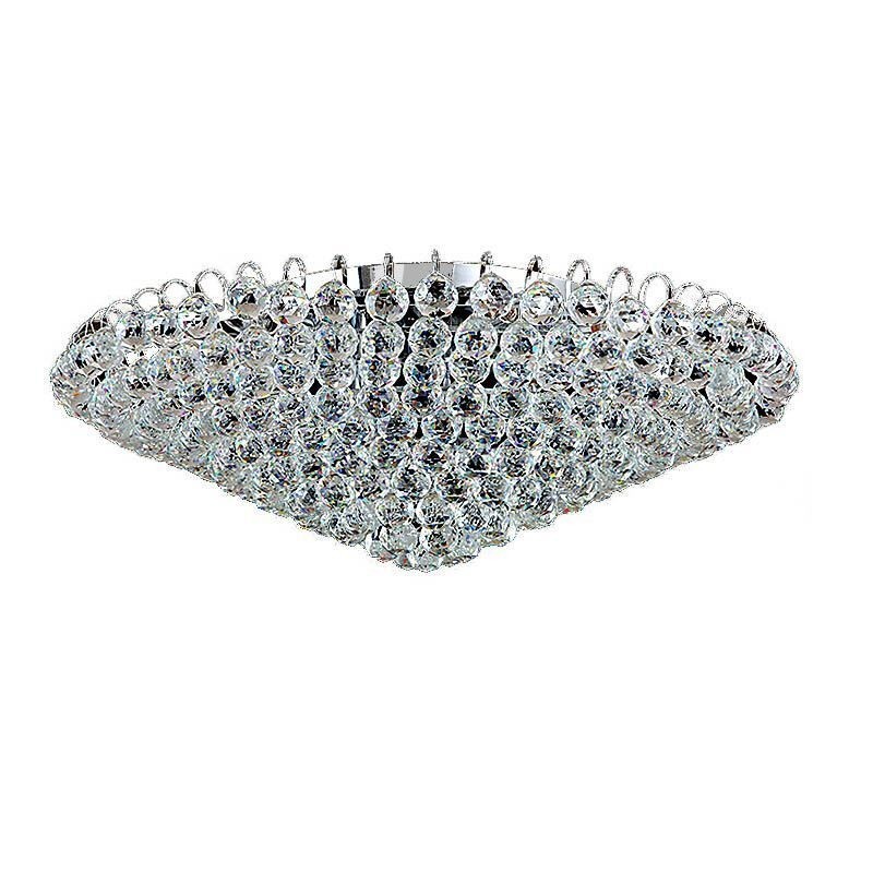 European Style Crystal Flush Mount Round Shape Ceiling Light