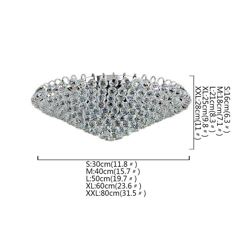 European Style Crystal Flush Mount Round Shape Ceiling Light
