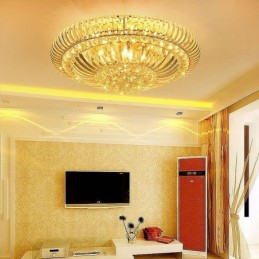 Modern Simple Flush Mounted Crystal Round Lighting