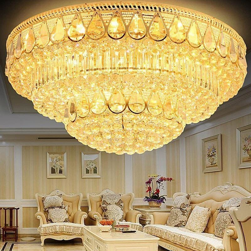Luxury Flush Mount Crystal Ceiling Light Round Light