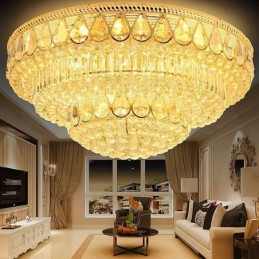 Luxury Flush Mount Crystal Ceiling Light Round Light