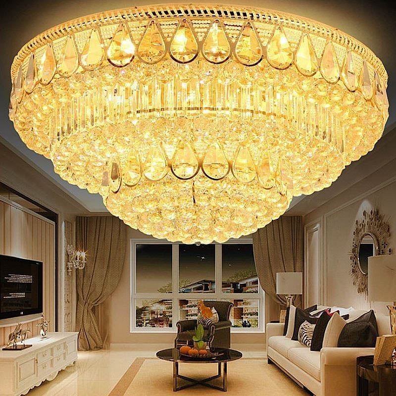 Luxury Flush Mount Crystal Ceiling Light Round Light