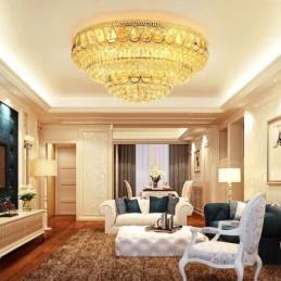 Luxury Flush Mount Crystal Ceiling Light Round Light