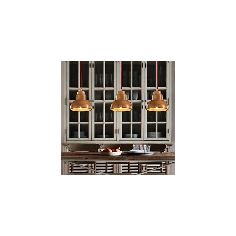 Chandelier Mini Style Traditional Classic Wood Bamboo