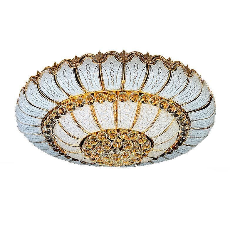 Contemporary Simple Flush Mount Crystal Ceiling Light Round