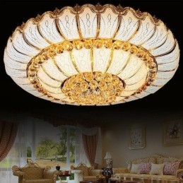 Contemporary Simple Flush Mount Crystal Ceiling Light Round