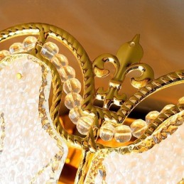 Contemporary Simple Flush Mount Crystal Ceiling Light Round