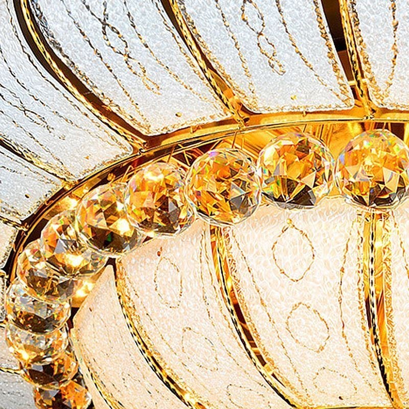 Contemporary Simple Flush Mount Crystal Ceiling Light Round