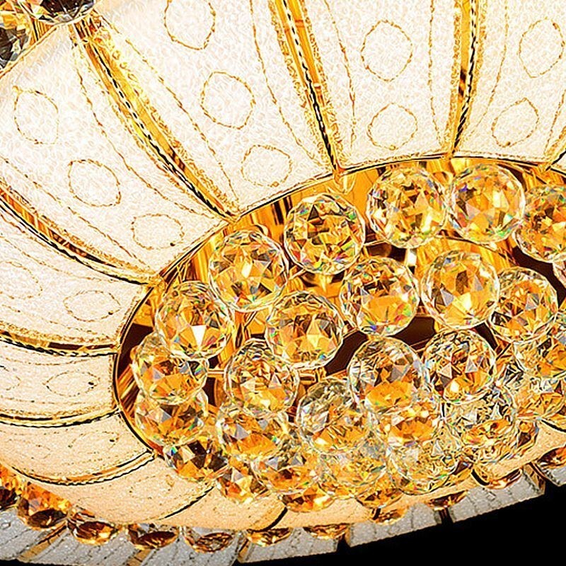 Contemporary Simple Flush Mount Crystal Ceiling Light Round