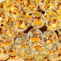 Contemporary Simple Flush Mount Crystal Ceiling Light Round