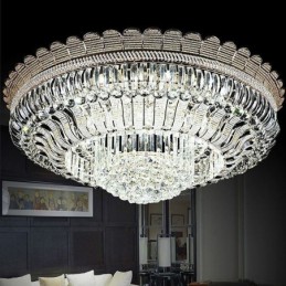 Luxury Crystal Ceiling Light Gold Flush Mount Round Lighting